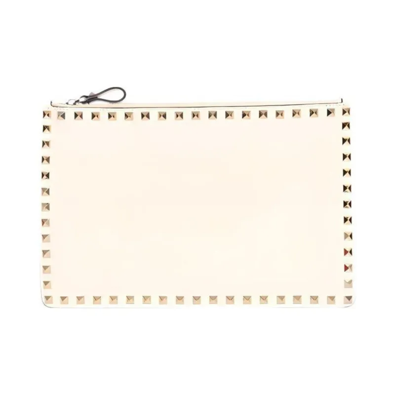 Valentino Cow Leather Clutch Women's Ivory-1