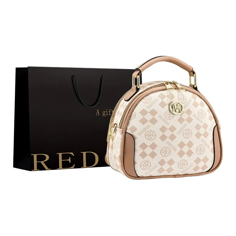 REDOO PU Crossbody One Shoulder Handbags Regular Women's Coffee & Earth Yellow/Ecru/Coffee-5