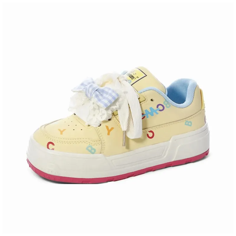 7 SEVFUN Wear resistant And Lightweight Low Top Skateboard Shoes Women's Yellow-21