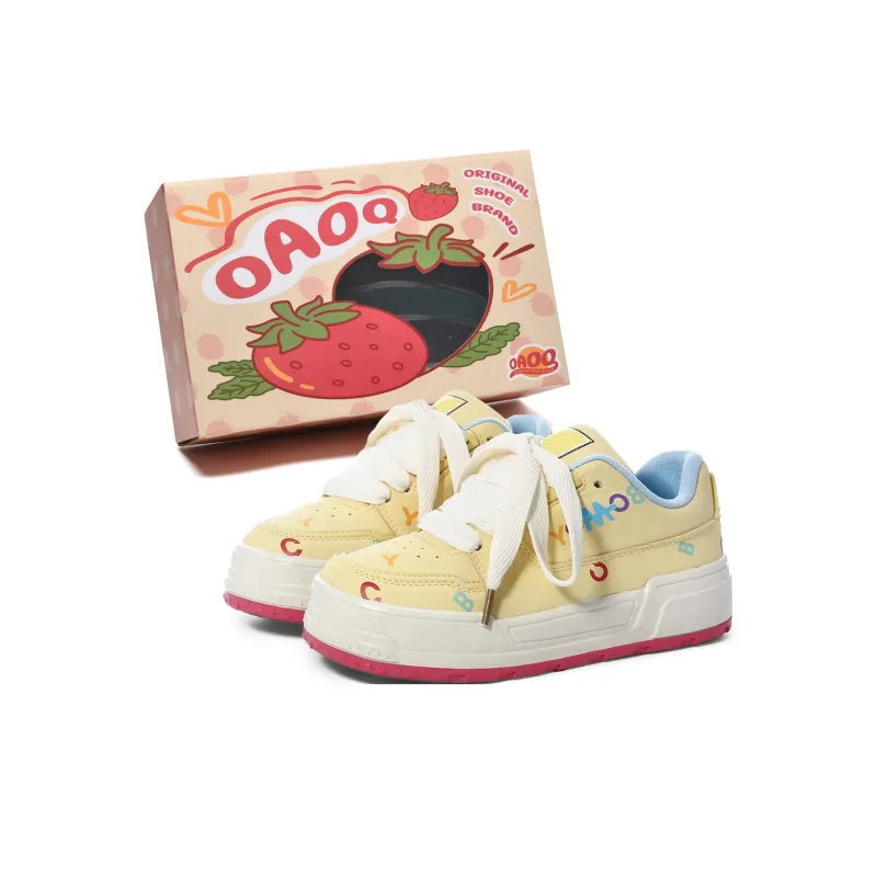 OAOQ Slip Resistant, Abrasion Resistant, Lightweight, Breathable, Height Increasing Low Top Skateboard Shoes Women's-18