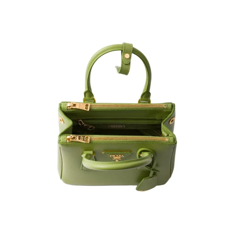 PRADA Galleria Killer Bag Leather One Shoulder Handbag Mini Women's Grass Green-3