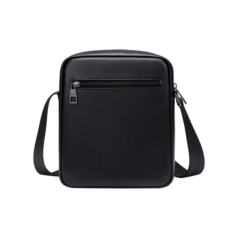 POLO Top Grain Cow Leather Shoulder Bag Regular Men's Black-2