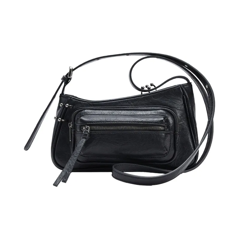 URBAN REVIVO Artificial Leather Crossbody Bag Medium Size Women's Black-0