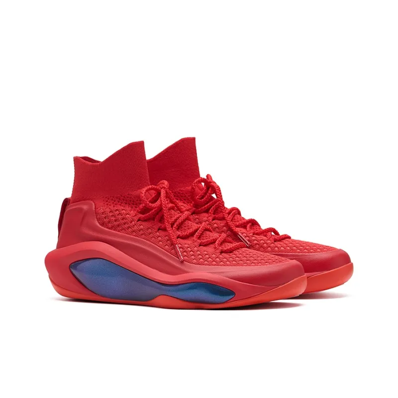 EQLZ EQUALIZER Cushioned Slip Resistant Abrasion Resistant High Top Basketball Shoes Unisex Snake Year Red-1