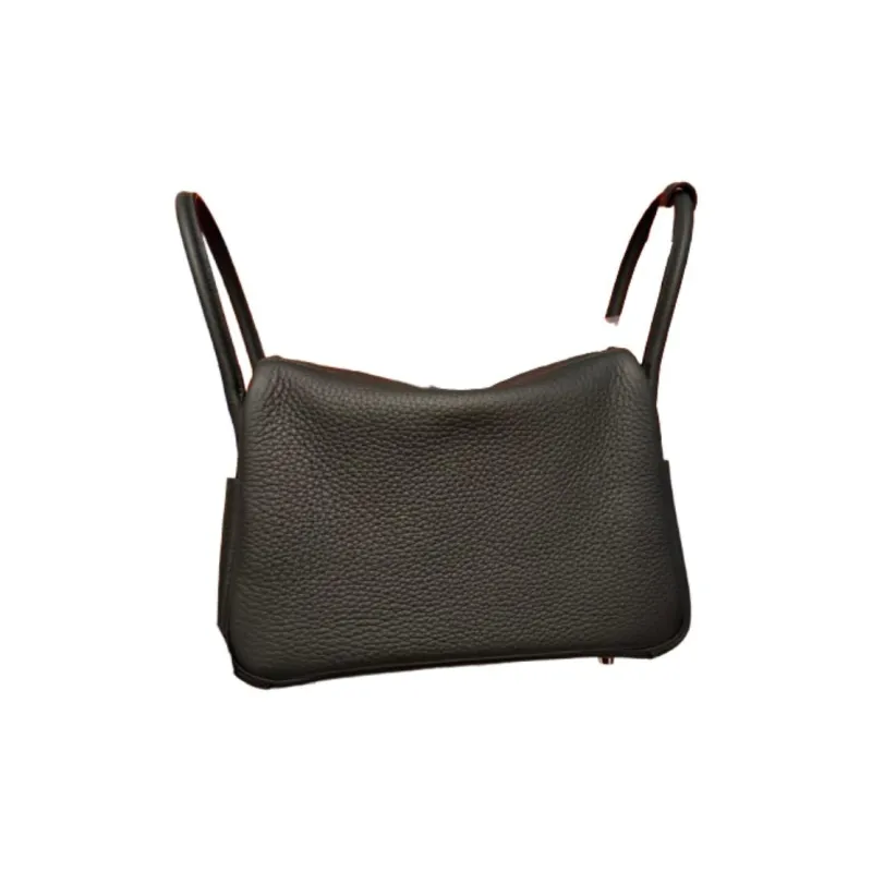 HERMES Lindy Clemence Bullock Leather Handbag Shoulder Bag Women's 67 Vert Fonce Dark Green-1
