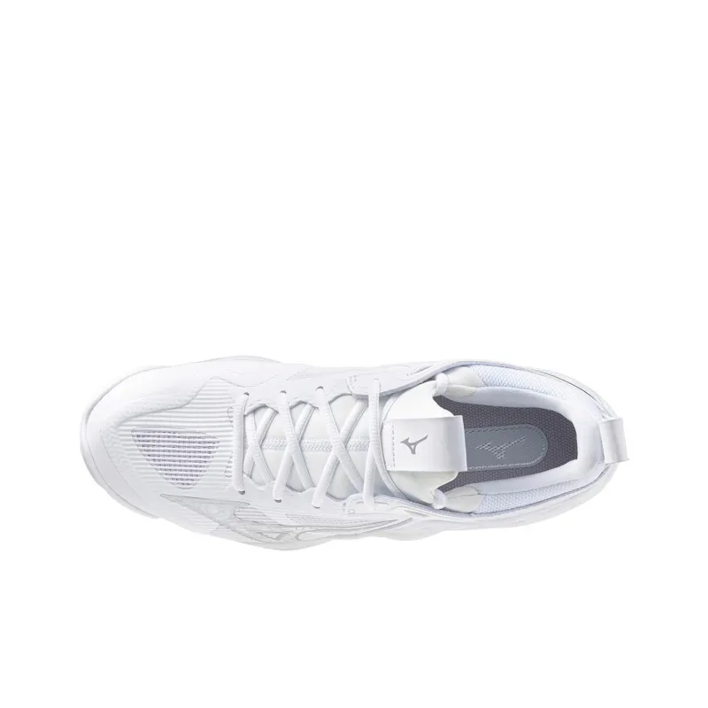 Mizuno Wave Momentum 3 Slip Resistant Low Top Training Shoes Women's Silver White-2