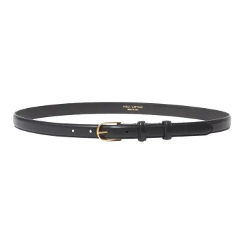 NILI LOTAN Brass Leather Calfskin Leather Belts Women's Black -