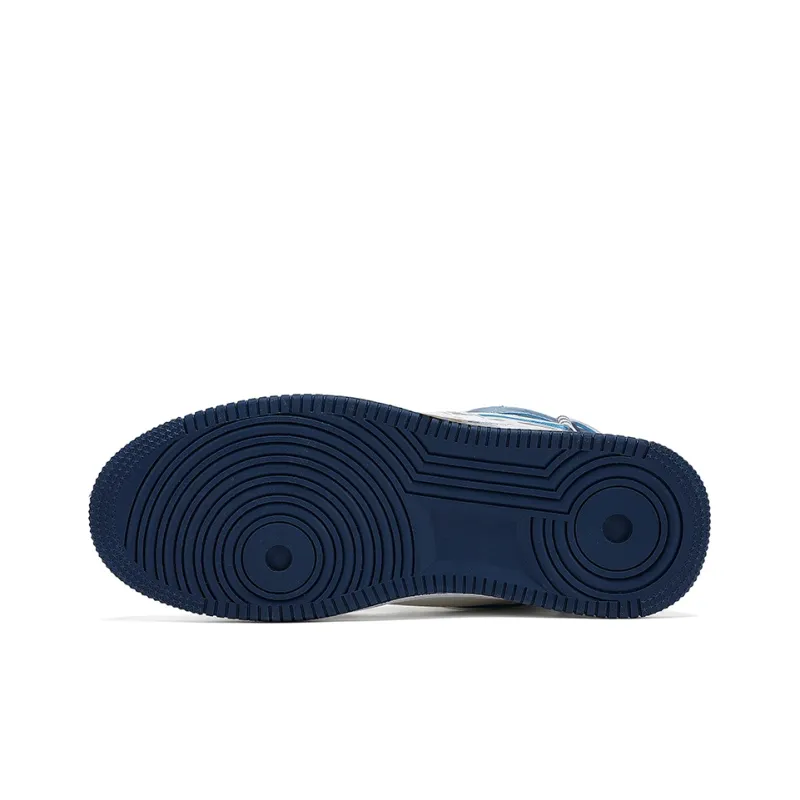 TEXWOOD Chinese Style Blue And White Porcelain Collection High Top Skateboard Shoes Men's-6