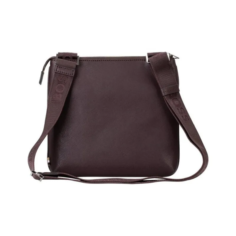 HUGO BOSS Leather Crossbody Bag Shoulder Bag Men's Deep Red-1