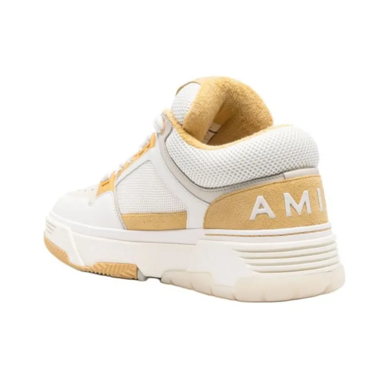 AMIRI MA 1 Low Top Skateboard Shoes Men's White Yellow-2