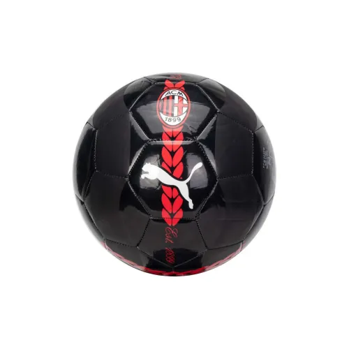 PUMA Ac Milan Soccer PU Hand-Stitched Soccer Ball Unisex Black Red