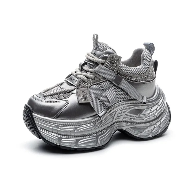 The Mystery Of Glamour Height Increasing Low Top Chunky Sneakers Women's-11