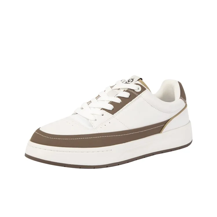 GXG Skateboard Shoes Men Low Top White/Brown, Black/Brown/White-0
