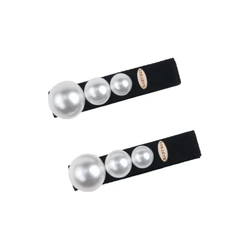 BABYBEI One Button Minimalist Style Versatile Black Beige Hair Clips Women's