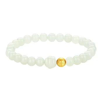 Olampe Hetian Jade Bracelets White Jade/Pale Greenish White Jade Women's