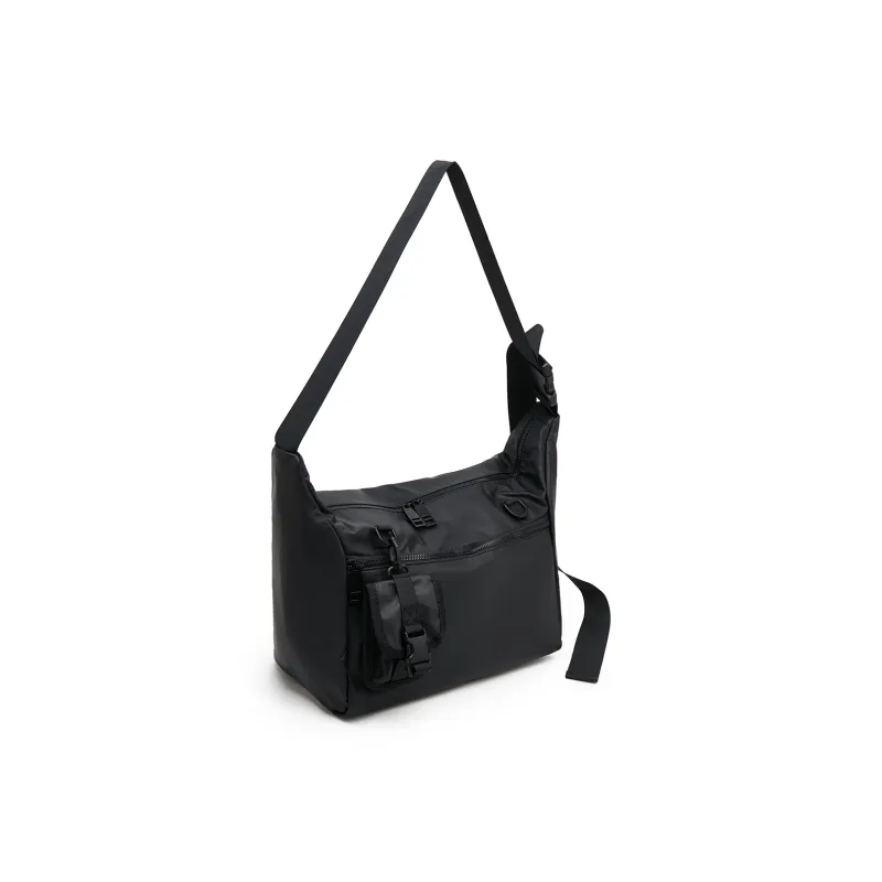 Old Man's Head Fabric Shoulder Bag Men's Black-2