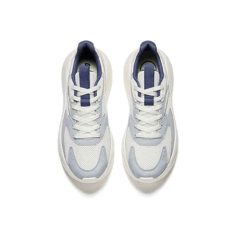 Anta Unruly Series Slip-Resistant Breathable Lightweight Low-Top Casual Shoes Men's White Blue-2