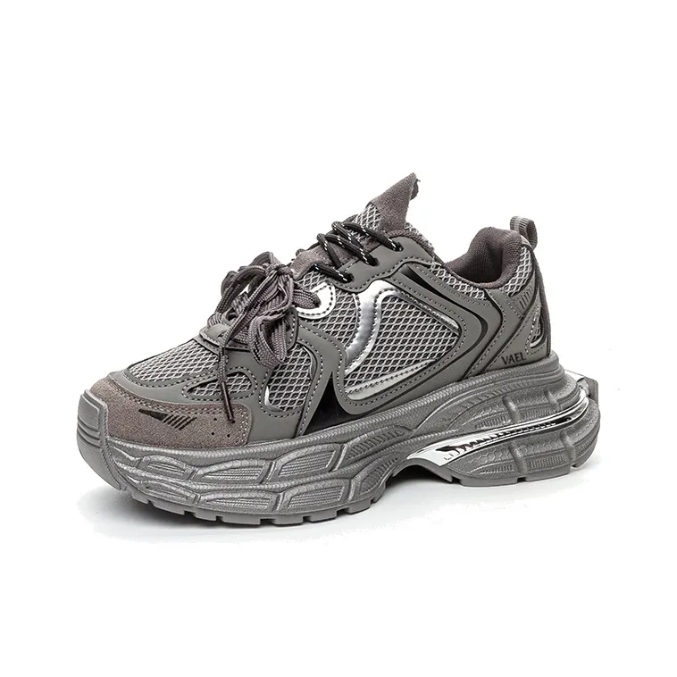 VAEL Anti Slip Wear Resistant Breathable Lightweight Height Increasing Low Top Chunky Sneakers Women's-5