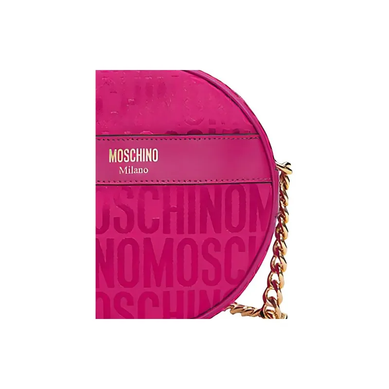 MOSCHINO Polyester Small Round Bag Shoulder Bag Crossbody Bag Women's Pink-4