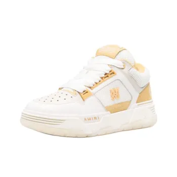 AMIRI MA 1 Low Top Skateboard Shoes Men's White Yellow