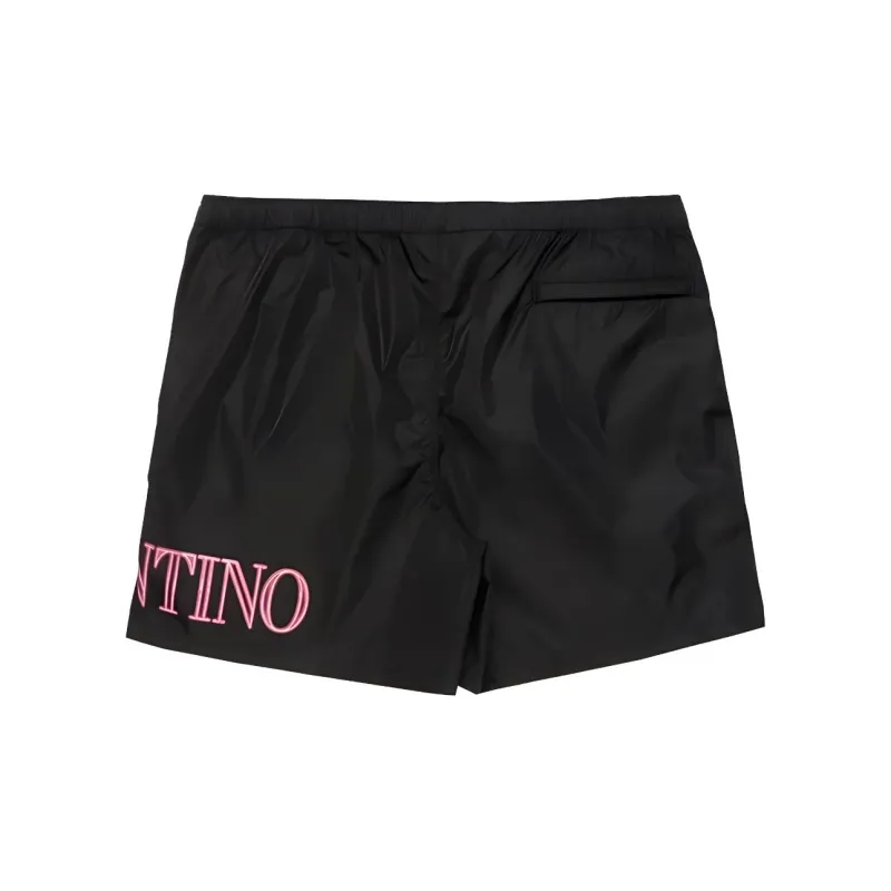Valentino Logo Printed Straight Hem Swim Shorts-1