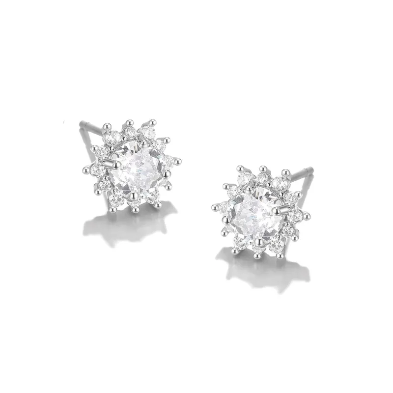 Clect Synthetic Cubic Zirconia Stud Earrings Women's-2
