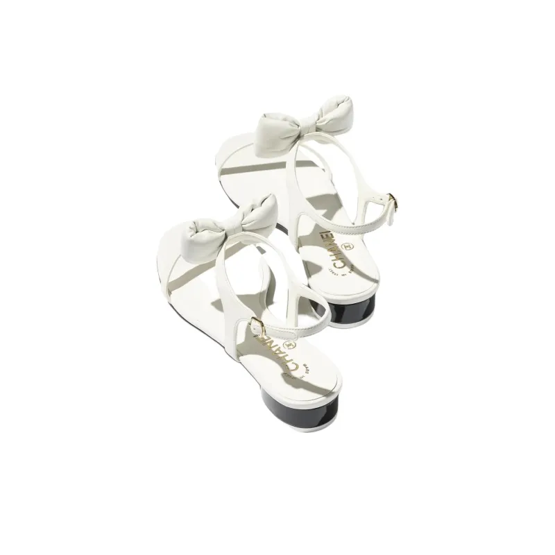 CHANEL 25P One Strap Sandals Women's White-3