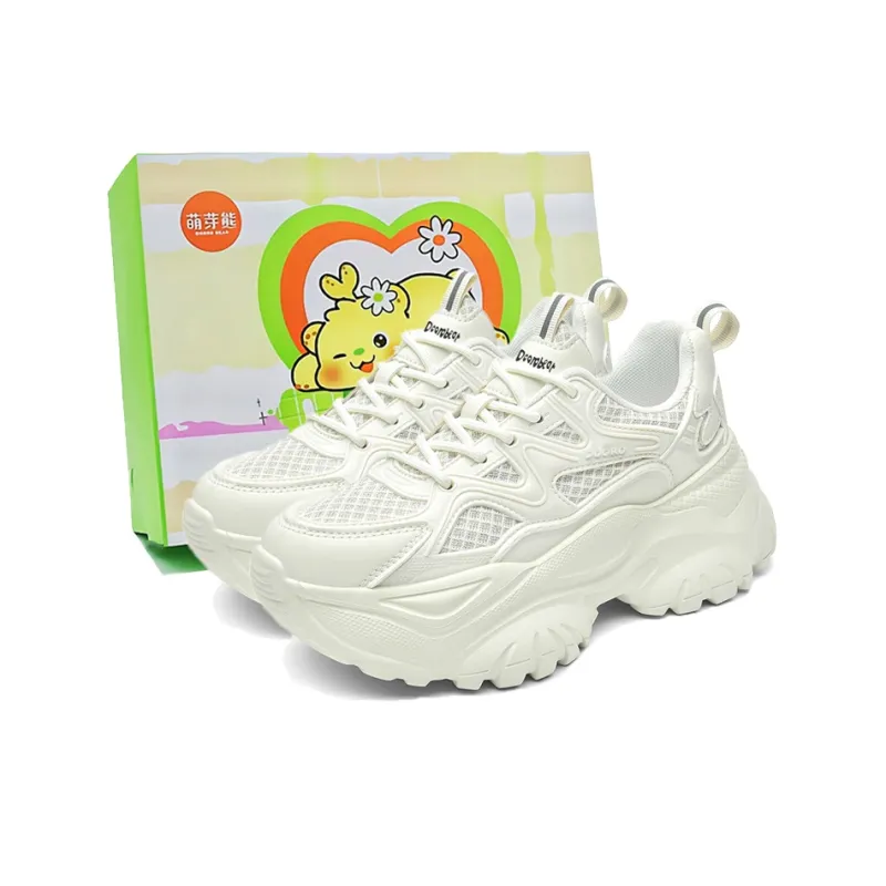 Budding Bear Anti Slip Wear Resistant Breathable Height Increasing Low Top Chunky Sneakers Women's Box-0