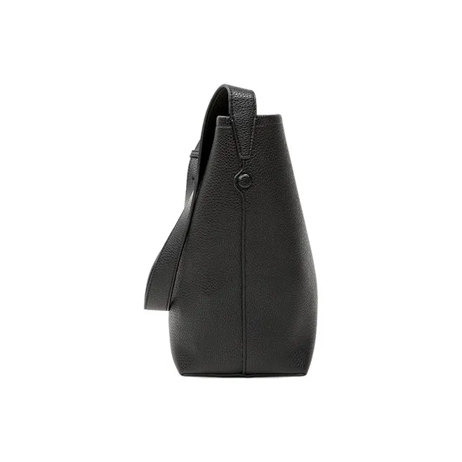 Teenmix Cow Leather Bucket Bag, Shoulder Bag Regular Women's Black/Elephant Gray/Angora Red-4