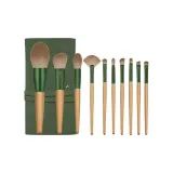 10 Pcs Green Lotus Set Brush+Brush Bag
