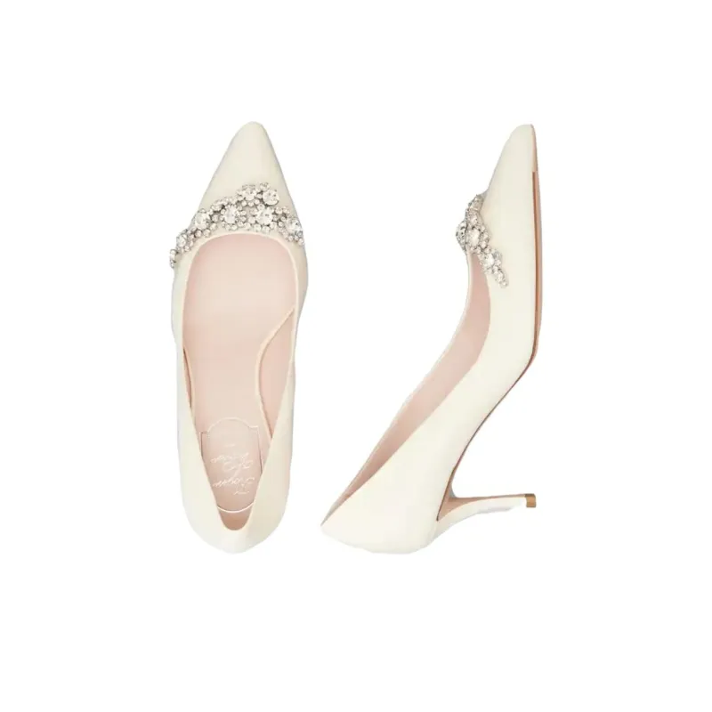 Roger Vivier Efflorescence Slim Heel High Heels 6.5cm Women's Ecru-5