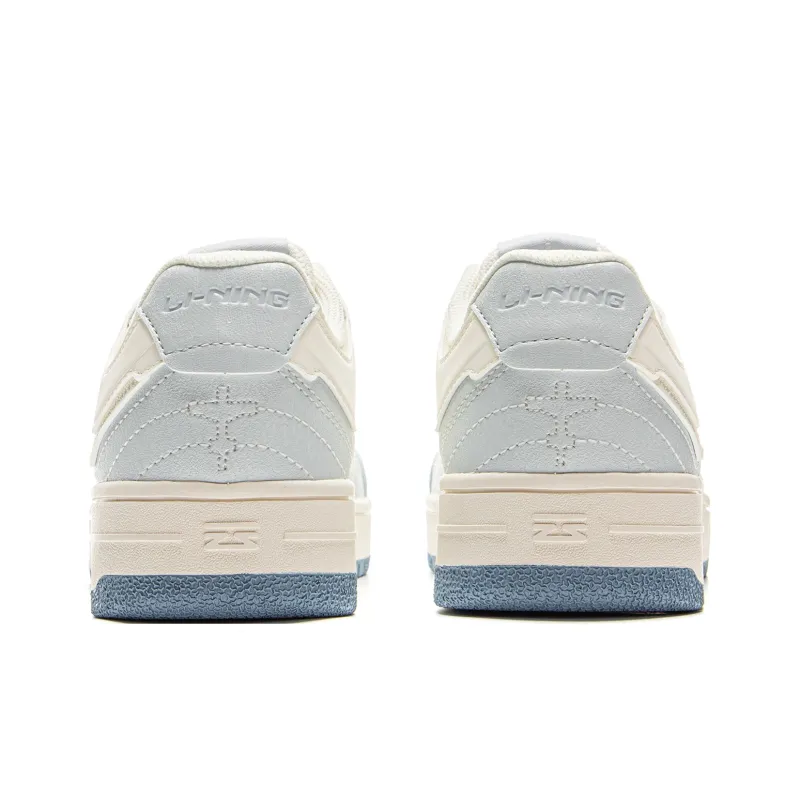 LiNing Tianji Slip Resistant Cushioning Abrasion Resistant Lightweight Low Top Skateboard Shoes Women's White Blue-5