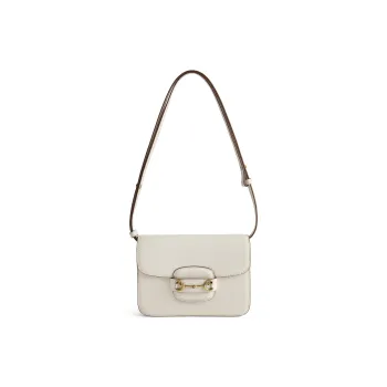 BELLE Cow Leather Small Square Bag, Crossbody Bag Women's White/Coffee