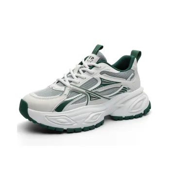 JEEP SPIRIT Anti Slip And Wear Resistant Height Increasing Low Top Chunky Sneakers Men's Glaze Green