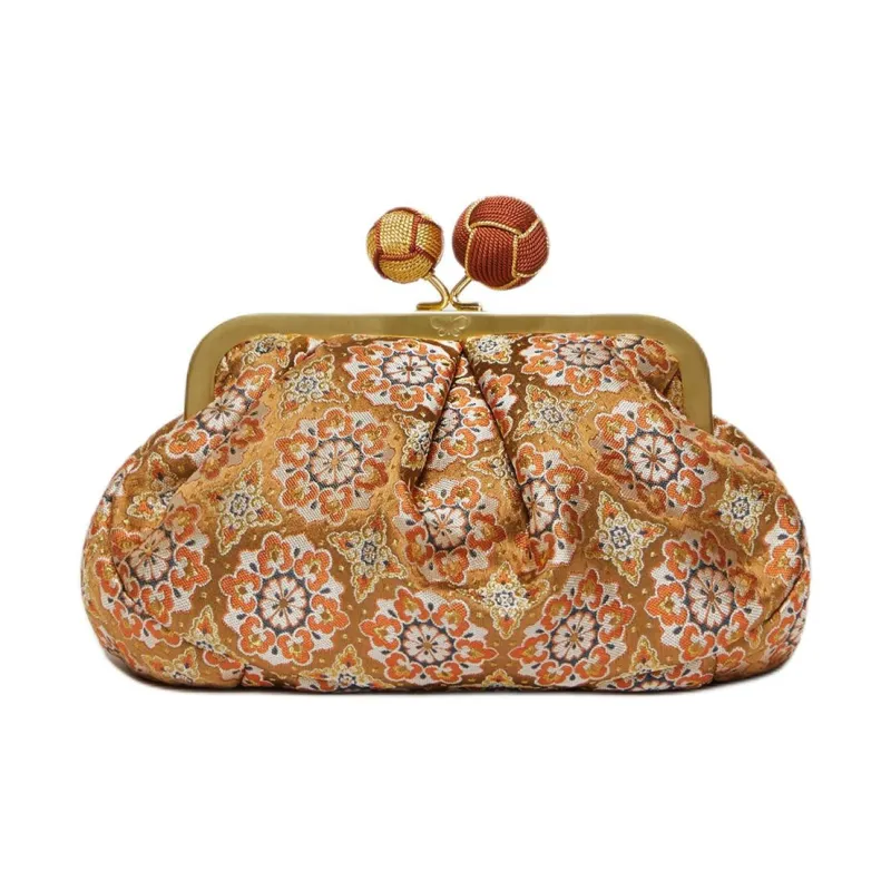 WEEKEND MaxMara Silk Crossbody Bag Shoulder Bag Small Size Women's Camel-2