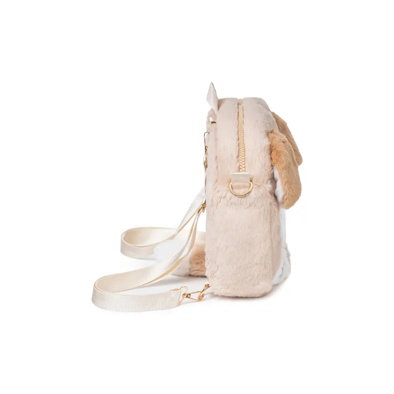 RIZHI STORE Rabbit Fur Backpack Medium Size Unisex Golden Retriever Ita Bag-2