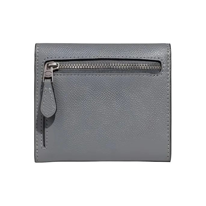 COACH Wyn Cross-Stitch Leather Coin Purses Wallets Small Size Women's Gray Blue-1