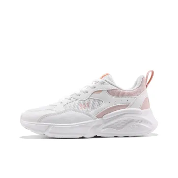 361° Cushioning Coverage Lightweight Low Top Sprint Running Shoes Women's White Pink