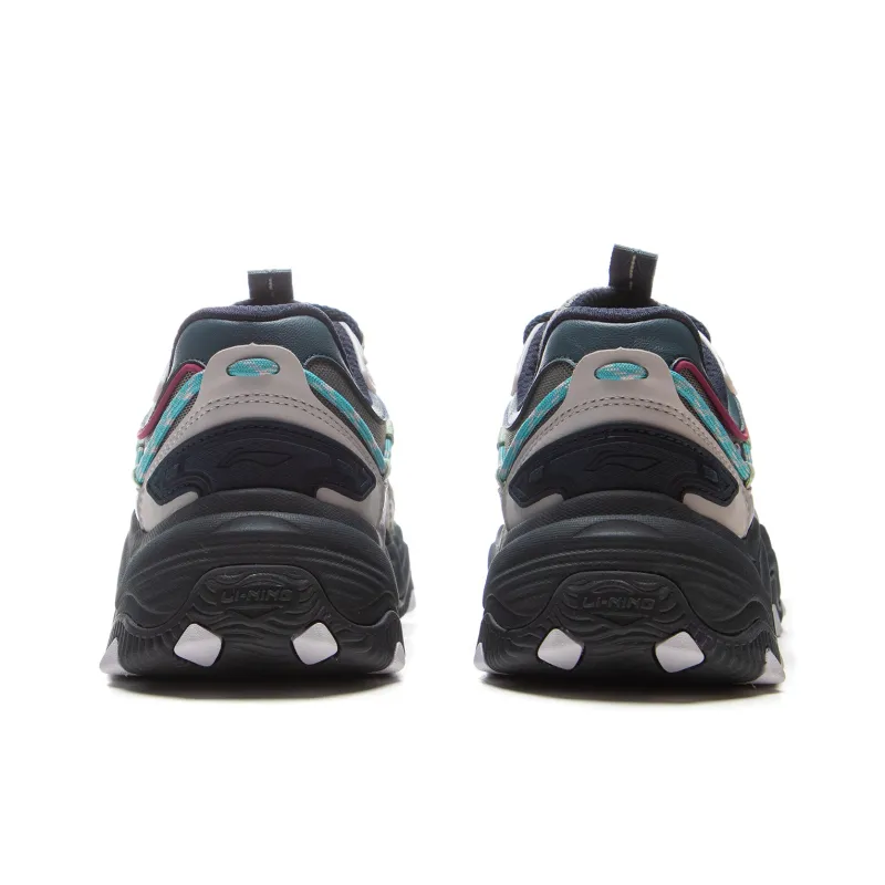 LiNing Cat's Claw Lite 2 Anti Slip And Wear Resistant Height Increasing Low Top Chunky Sneakers Women's Gray Black-5