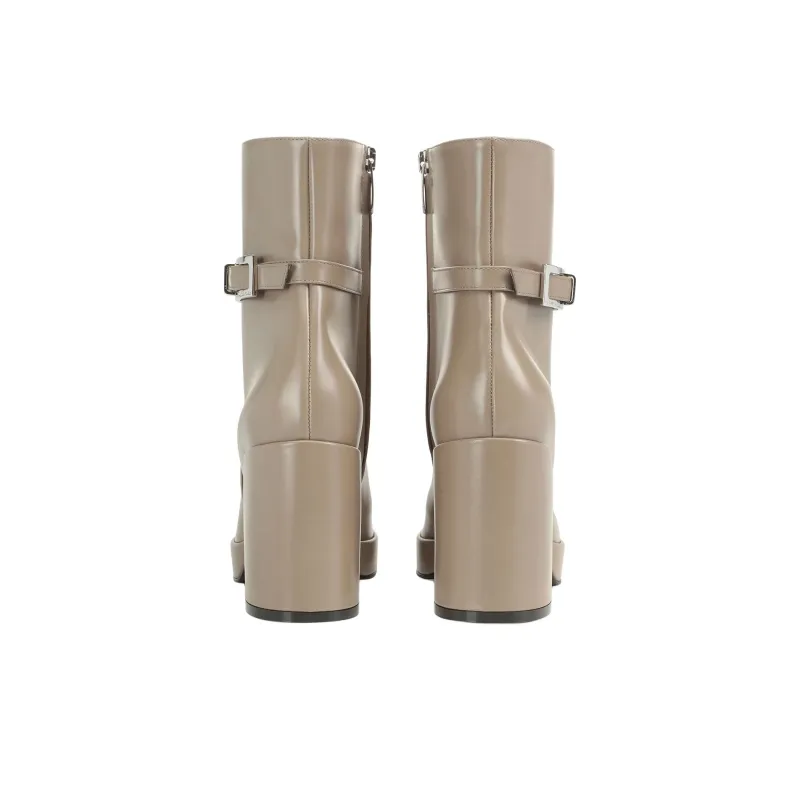 SERGIO ROSSI Sr Nora Ankle Boots 7.5cm Women's Beige-4