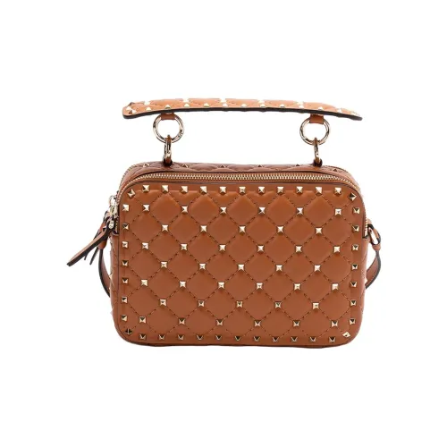 Valentino GARAVANI Lambskin One Shoulder Handbags Women's Brown