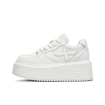 WJA Cushioning Impact Resistance Wear Resistant Lightweight Slip Resistant Low Top Skateboard Shoes Women's White