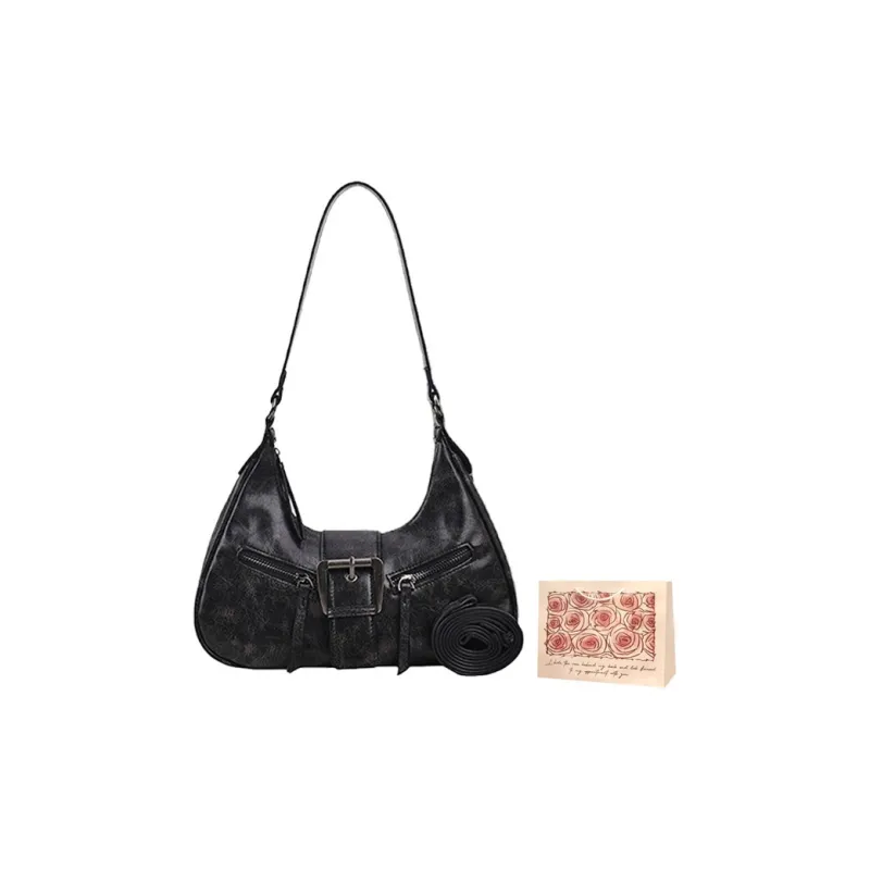 Rainbow Girl PU Shoulder Bag Women's Black/Coffee/Brown-14