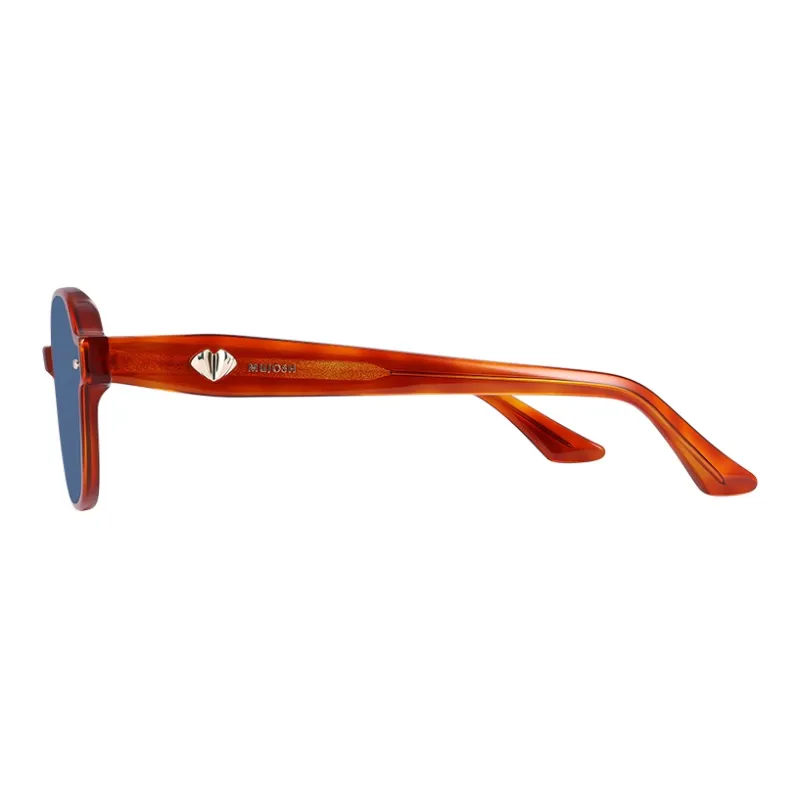 MUJOSH Astral Series Plate And Metal Oval UV Protection Correcting Small Frame Sunglasses Unisex-5