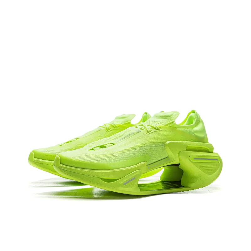 LiNing Shadow 3.0 Cushioned Wear Resistant Breathable Rebound Low Top Running Shoes Unisex Neon Yellow Green-2