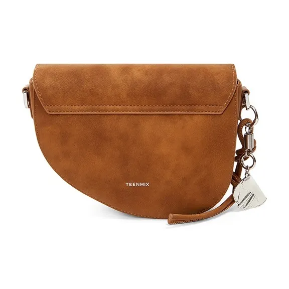 Teenmix Split Cow Leather Saddle Bag, Crossbody Bag, Shoulder Bag Trumpets Women's Coffee/Brown/Latte/Black-11