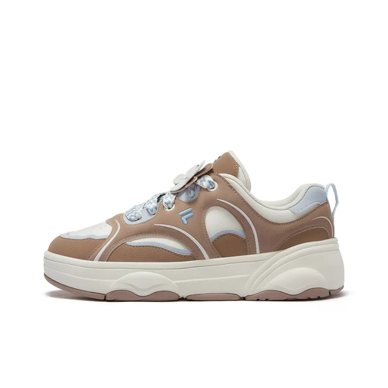 FILA FUSION WINDROUND Anti-Slip Wear-Resistant Low-Top Skateboard Shoes Women's Tawny-0
