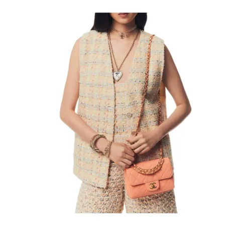 CHANEL 25P Tank Tops Women's Light Yellow