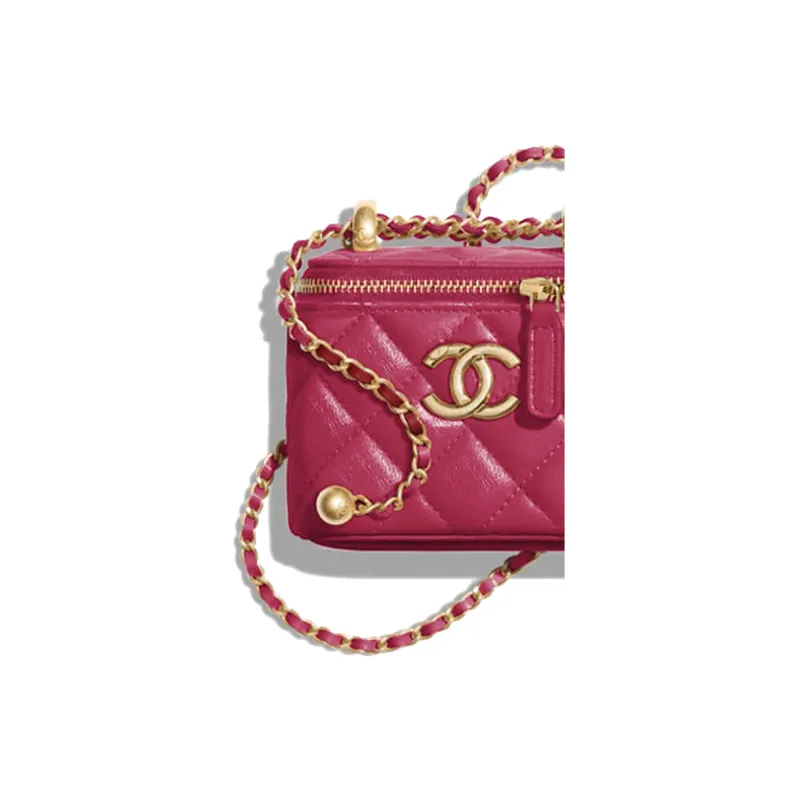 CHANEL 21B Fall Calfskin Box Bag, Flap Bag, Coin Purse, Shoulder Bag, Crossbody Bag Women's Rose Red-2