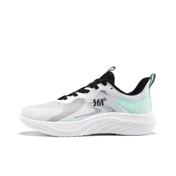 361° Durable Breathable Low Top Sprint Running Shoes Men's White Green